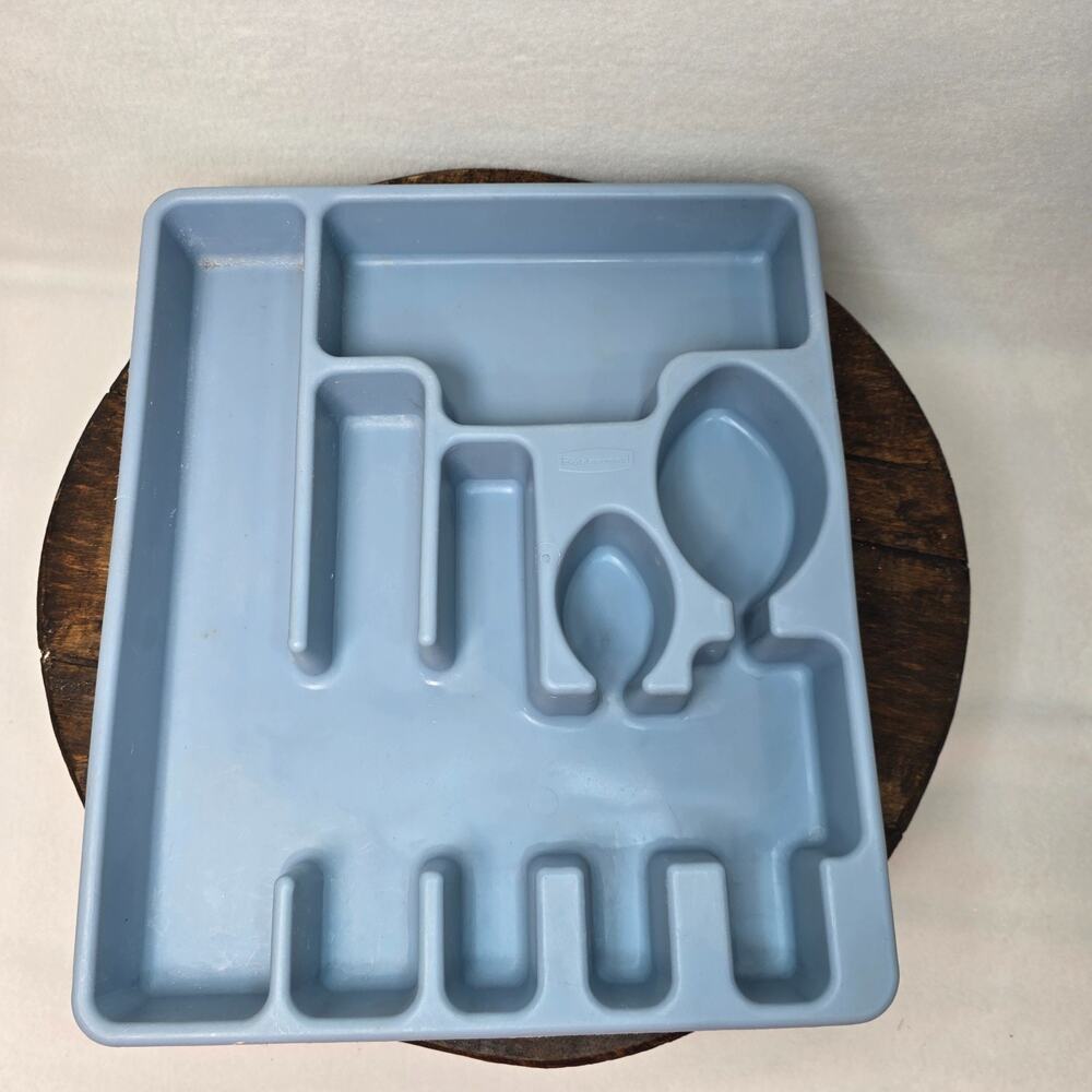 Rubbermaid #2922 Blue Silverware Flatware Drawer Organizer Tray USA